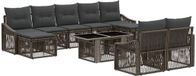 vidaXL Tuinbank Set 10 st Grijs en Donkergrijs poly rattan