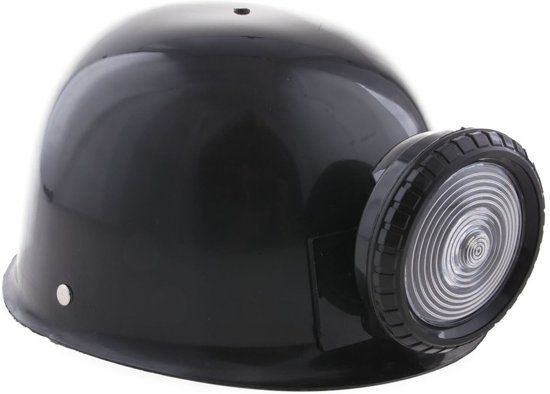 Panda - Zwarte mijnwerker helm voor volwassenen