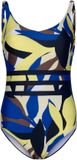 Pastunette Badpak Beach Leaves - Ecru/Blauw/Lime - Corrigerend - Maat 38