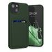 kwmobile telefoonhoesje compatibel met Apple iPhone 13 hoesje - Case met pasjeshouder - Smartphone cover in donkergroen