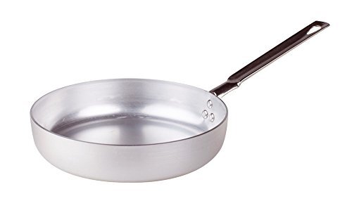 Pentole Agnelli Pan van aluminium met stalen handgreep, roestvrij staal, zilverkleurig, 26 cm