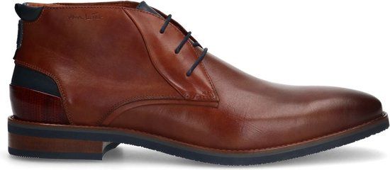 Van Lier Heren Cognac leren veterboots Maat 46