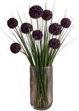 Mica Decorations Kunstbloemen - 5x - Allium bol bloem - sierui - paars - 80 cm - steelbloemen