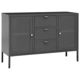 vidaXL Dressoir, antraciet, 105x35x70 cm, staal en gehard glas