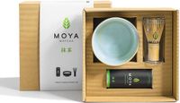 Moya Matcha Set - Starter Set - 3 items in een mooie geschenkverpakking - 30g Traditional Matcha Poeder + Matcha Chawan + Matcha Klopper