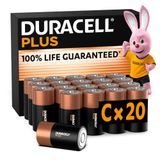 DURACELL Plus C Alkaline batterijen, 20 Stuks, 1.5V, LR14