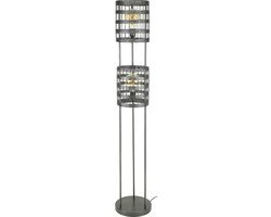 Duverger Wicker - Vloerlamp - metaal - zwart nikkel - 2 lichtpunten