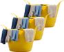 Excellent Houseware Panier à linge flexible - 3x - jaune - 30 litres - plastique - 54 x 37 cm - avec poignées