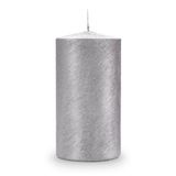 Metallic bekraste kaars diameter 8 cm hoogte 15 cm - goud