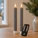 Anna's Collection LED dinerkaarsen - USB oplaadbaar - 2x st - taupe grijs - 23 cm - afstandsbediening