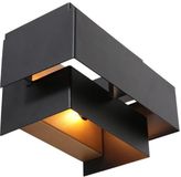 Steinhauer Wandlamp Muro 3368ZW Zwart met goudkleurige binnenkant