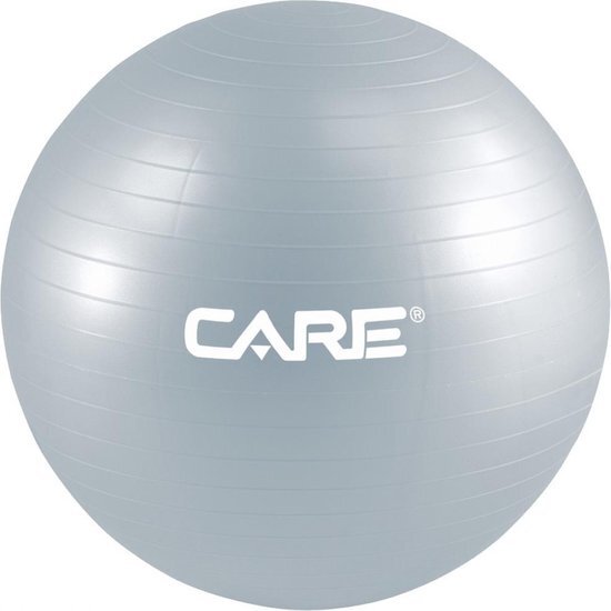 Care Fitness - Fitnessbal - ?55 Cm Grijs - Inclusief pomp - PVC - Yoga/Pilates/Functional Fitness