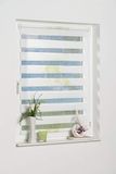 K-Home® Klemmfix dubbel rolgordijn Madrid zonder boren bloem groen B105 x H150 cm