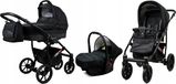 BabyLux® Largo | Set de poussette 3en1 | Pois blancs | Poussette combinée | Poussette +