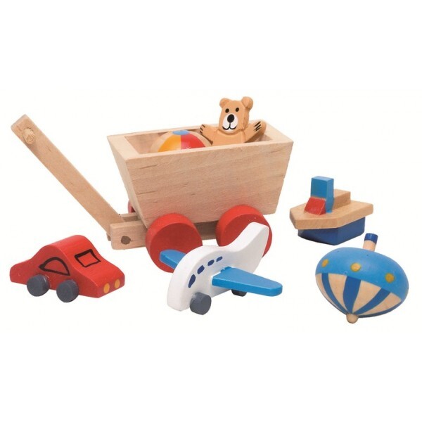 Goki Houten poppenhuis kinderkamer accessoires 7-delig