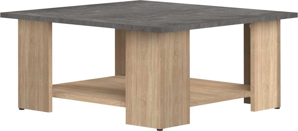 TemaHome Vierkante salontafel - bruin (eiken/beton) - 67 x 67 x 30,5 cm