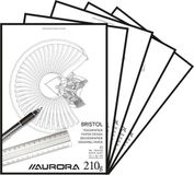 Aurora Tekenblok - Bristol - Glad Tekenpapier - A4 - 210g - 20 vel - 10 stuks