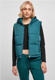 Urban Classics Recycled Twill Puffer Vest Dames Mouwloos Groen XS