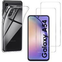 Phonillico® Case for Samsung Galaxy A54 5G and 2 Tempered Glasses