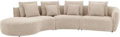Goossens Fay Canapé d'angle - Tissu - Beige - 364 x 85 x 203 cm - Gauche