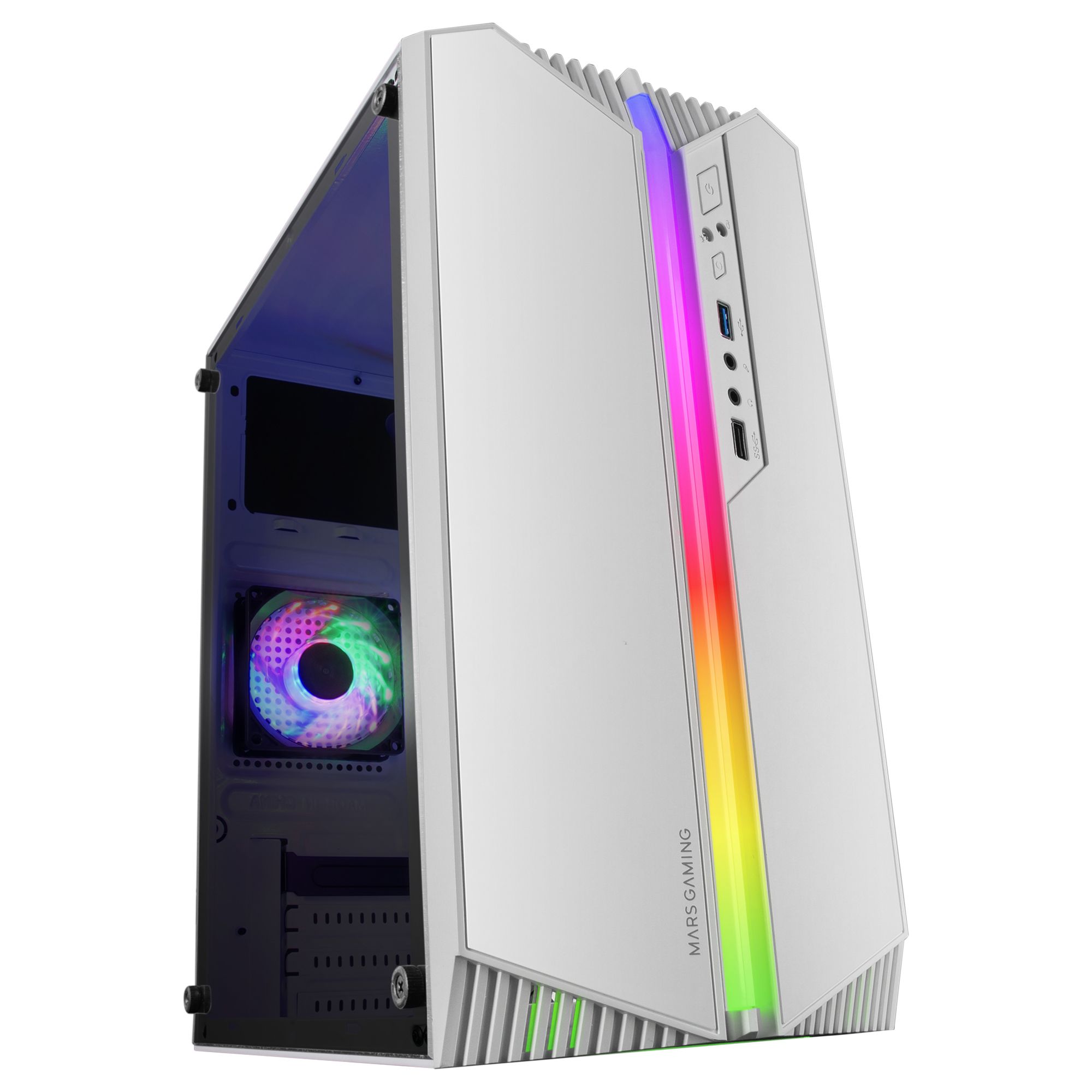 Mars Gaming MCS1W Mini Tower PC Case - White