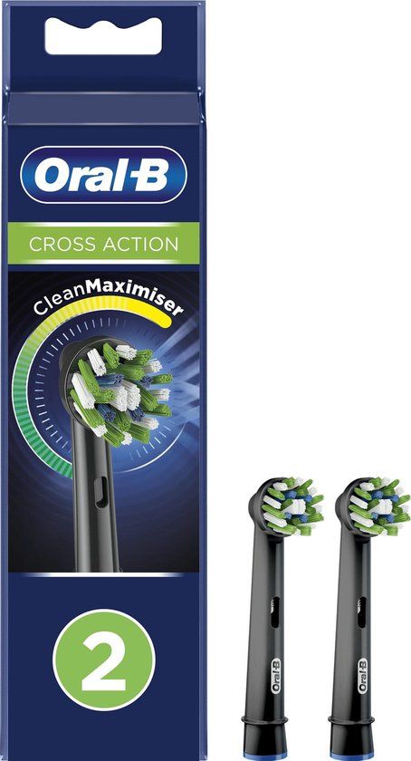 Oral-B CrossAction Opzetborstels - Zwart - 2 stuks