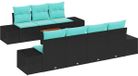 vidaXL Ensemble de canapé de jardin 8 pc Noir polyrotin