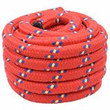 vidaXL Boottouw 6 mm 5 m Rood