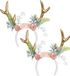 Boland Carnaval Tiara/Diadeem met Hert/Rendier Gewei - 2 Stuks - Dames/Meisjes - Fantasy/Elfjes Thema