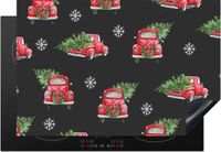 Merkloos KitchenYeah® Inductie beschermer 77x51 cm - Kerst - Patroon - Auto - Inductiebeschermer