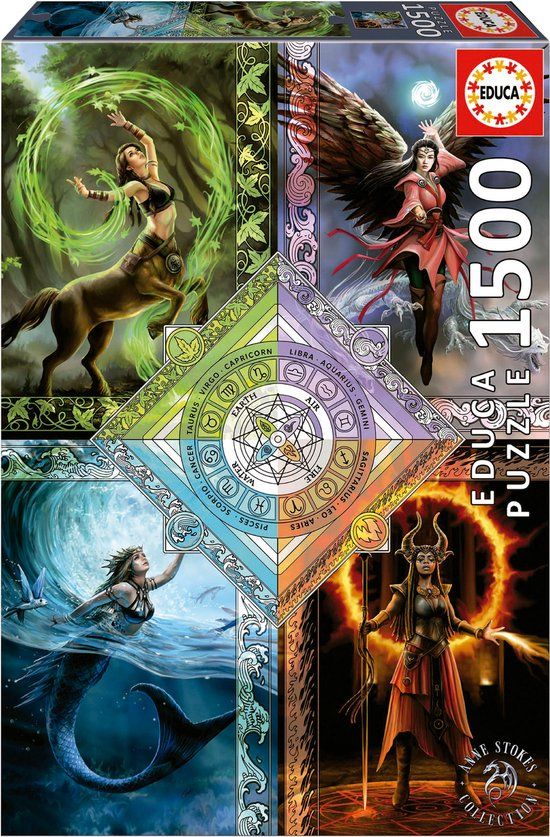 {"int": null, "string": "Lucavo"} EDUCA - Puzzel - 1500 Stuks - Elemental Magic Star Chart Anne Stokes - 14+