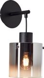 Brilliant Simonis Wandlamp Zwart/Gerookt Glas