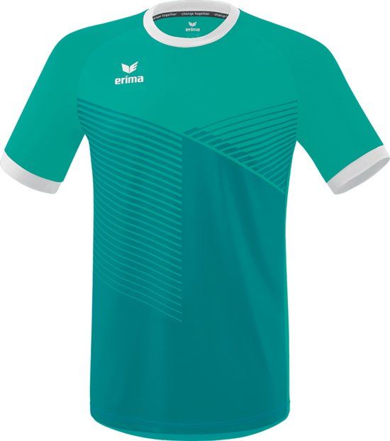 Erima Mantua Shirt Korte Mouw Heren - Columbia / Wit - Maat M