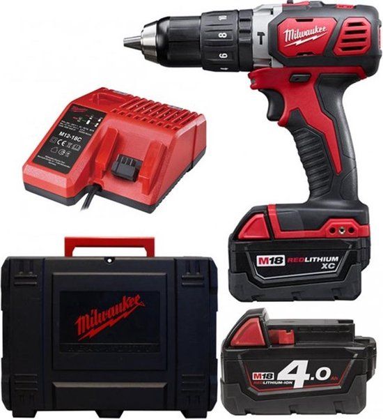 Milwaukee M18 BPD-402C 18V Accu Klopboormachine Set - 2x 4.0Ah Accu's