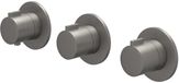 IVY Pact Afbouwdeel Inbouwthermostaat met 2 Stopkranen Symmetry met Ronde Rozetten - Geborsteld Metal Black PVD