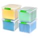 IRIS USA, Inc. Store en Slide Letter en Legal Size File Box, 4 Pack, groene handgreep, helder, 34 kwart (585240)