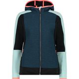 CMP - Dames Wooltech jas met vaste capuchon, Acqua, 46