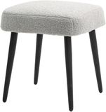 HOMCOM Voetenbank Polyester, Staal - 42L x 42B x 47H cm - Lichtgrijs