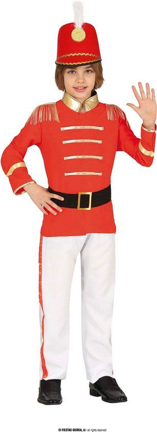 Guirca - Toeters En Blazers Fanfare Kind Kostuum - Rood, Wit / Beige - 10-12 jaar