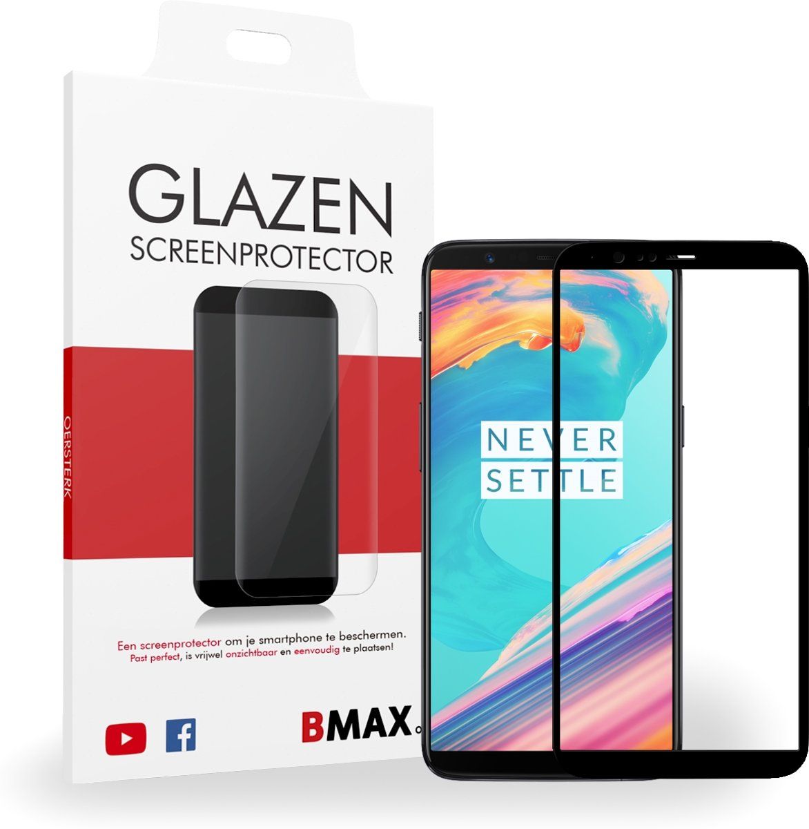 BMAX OnePlus 5T Screenprotector Full Cover 3D Beschermglas Tempered Glass