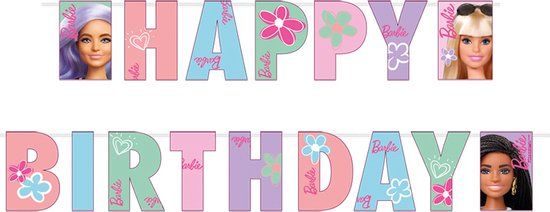 Amscan Riethmüller Europe GmbH Barbie Sweet Life Happy Birthday Banner