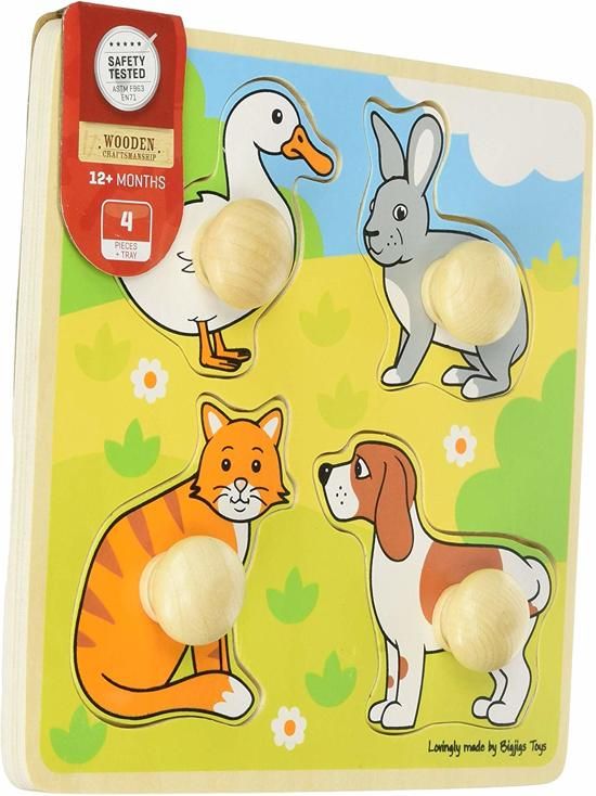 Bigjigs Toys Mijn Eerste Knoppuzzel Huisdieren - Hout - 2018