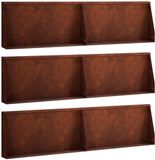 vidaXL Keermuur - 6 st - 80 x 12 x 40 cm - weervast staal - Roestkleurig