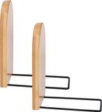 QUVIO Boekensteunen - 2 stuks - Hout en metaal