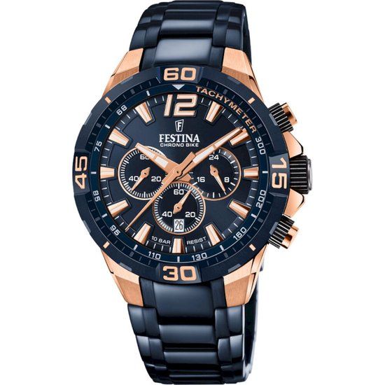 Festina F20524/1 Special Edition Heren Horloge - Blauw - Rosékleurig - Staal - 44.5 mm