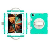 iPad Apple iPad Pro 12.9 inch (2018/2020/2021) hoes met displaybeschermfolie, potloodhouder, kickstand, 360° draaibare polsband standaard, duurzame beschermhoes (smaragdgroen)