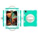 iPad Apple iPad Pro 12.9 inch (2018/2020/2021) hoes met displaybeschermfolie, potloodhouder, kickstand, 360° draaibare polsband standaard, duurzame beschermhoes (smaragdgroen)