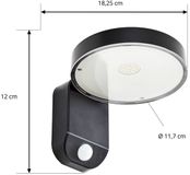 PRIOS Wandlampen buiten - 1 licht - kunststof - H: 12 cm - zwart, helder - Inclusief lichtbron