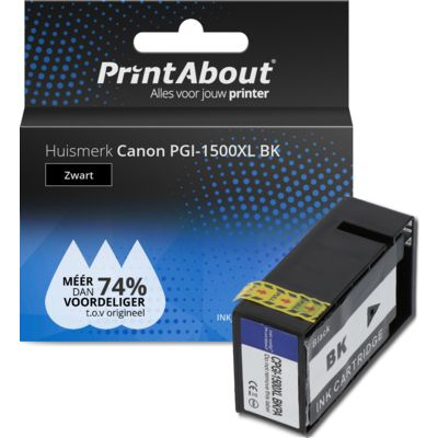 PrintAbout Huismerk Canon PGI-1500XL BK Inktcartridge Zwart Hoge capaciteit