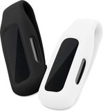 kwmobile 2x Clip Holders for Fitbit Inspire 3 / Inspire 2 / Ace 3 Clip On - Fitness Tracker Case Holder Replacement Set - TPU Silicone Tracker Holder for Sport - Black / White